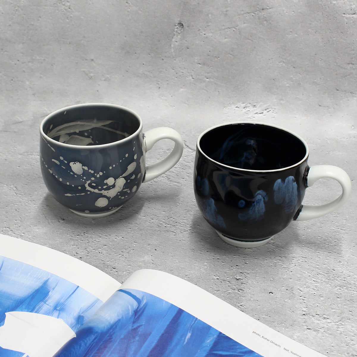 有田焼,井上祐希,マグカップ,天目,aritayaki,aritaware,inoueyuki,yukiinoue,droplet,droplet mug,tenmoku,mug,mugcup,blue,blueglaze,青マグカップ