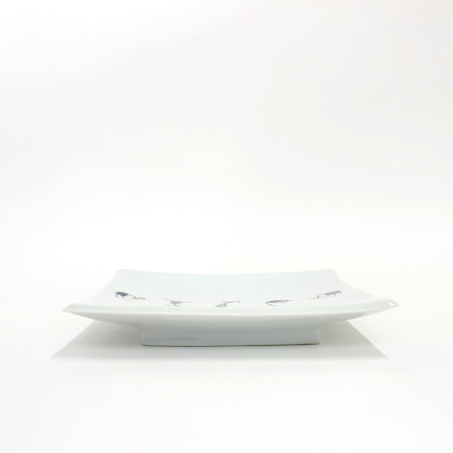 Arita ware | Takuma Tsuji | line engraved square plate “Bird Dance”