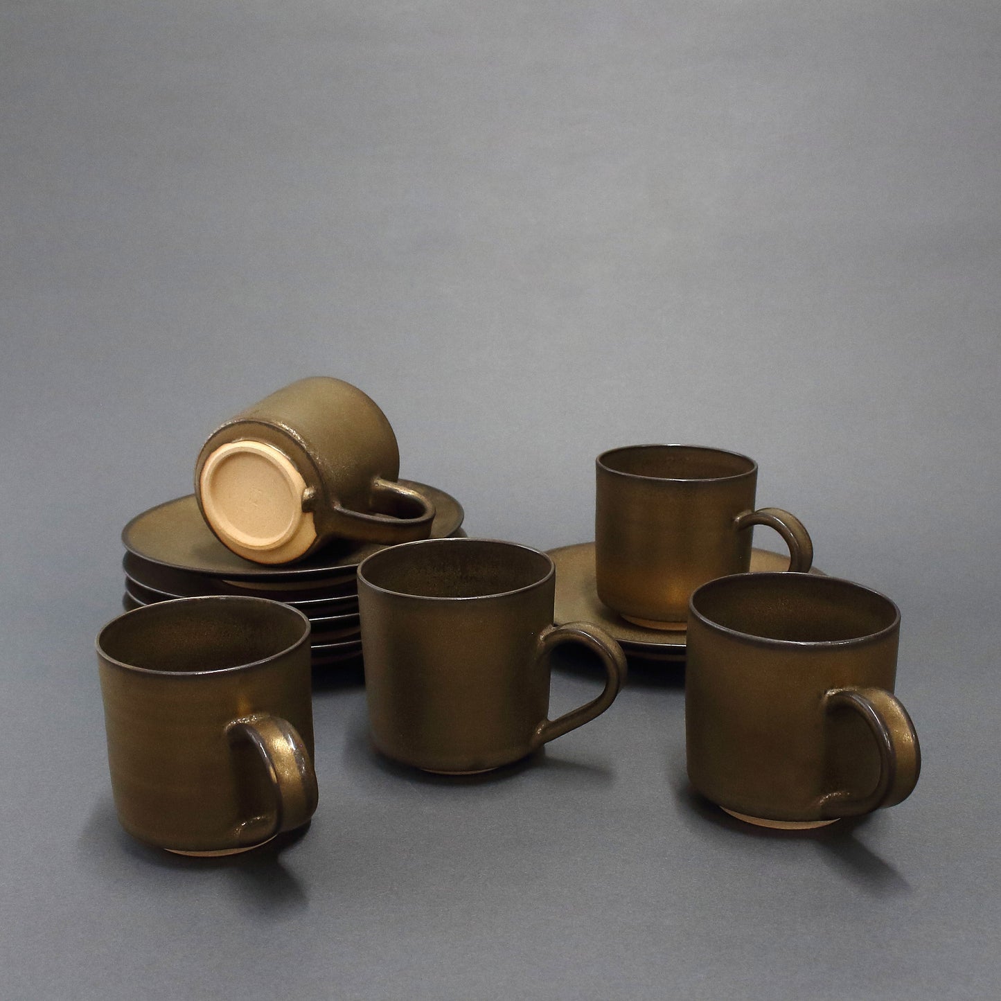 Takatori Ware | Shunkei Takatori | Coffee Set Hyakko Glaze , 5-Piece Set.(T)