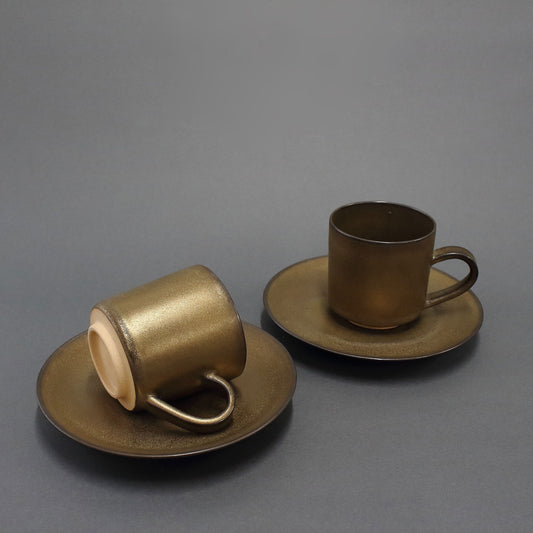 Takatori Ware | Shunkei Takatori | Coffee Set Hyakko Glaze , 2-Piece Set.(U)